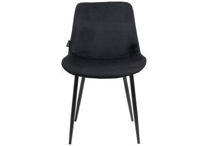 Ensemble de 2 chaises de salle à manger Victoria, velours, noir