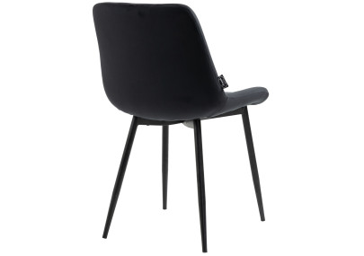 Ensemble de 2 chaises de salle à manger Victoria, velours, noir