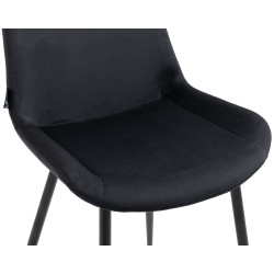 Ensemble de 2 chaises de salle à manger Victoria, velours, noir