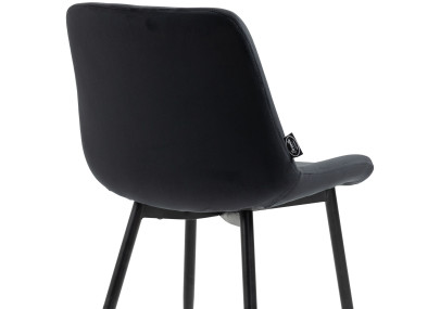 Ensemble de 2 chaises de salle à manger Victoria, velours, noir