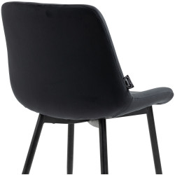 Ensemble de 2 chaises de salle à manger Victoria, velours, noir