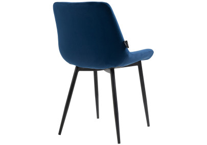 Ensemble de 2 chaises de salle à manger Victoria, velours, bleu