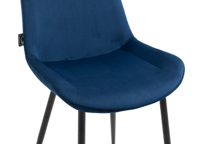 Ensemble de 2 chaises de salle à manger Victoria, velours, bleu