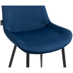 Ensemble de 2 chaises de salle à manger Victoria, velours, bleu