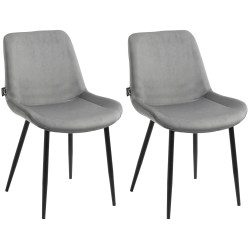 Ensemble de 2 chaises de salle à manger Victoria, velours gris