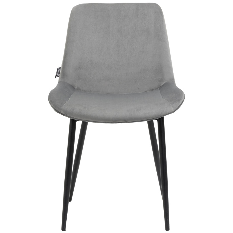 Ensemble de 2 chaises de salle à manger Victoria, velours gris