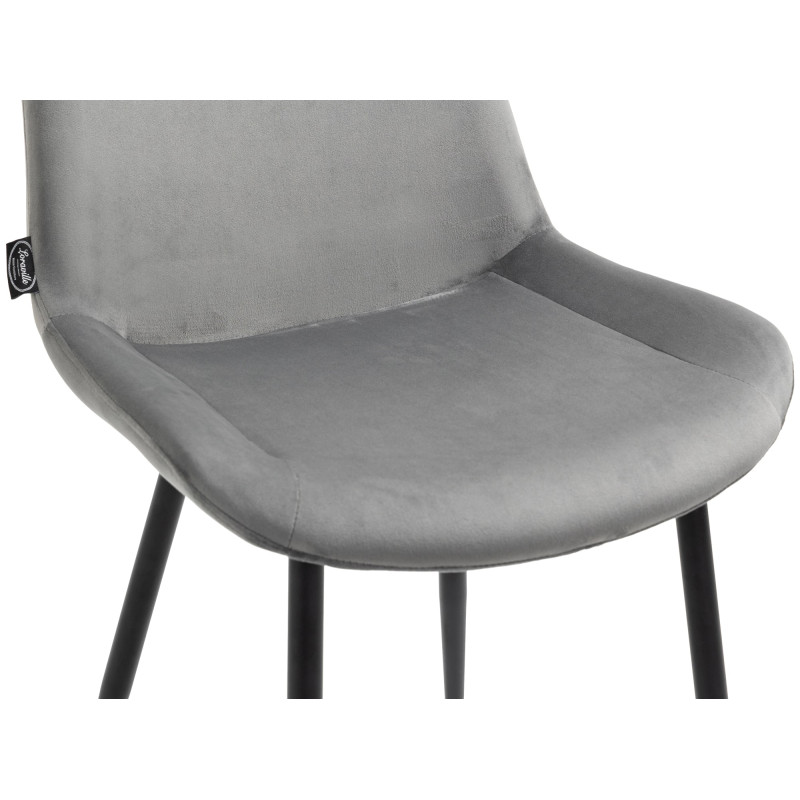 Ensemble de 2 chaises de salle à manger Victoria, velours gris