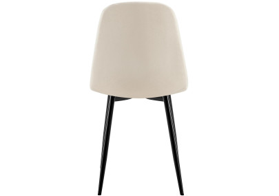 Chaise de salle à manger Baxter en velours blanc crème