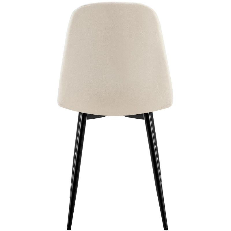 Chaise de salle à manger Baxter en velours blanc crème