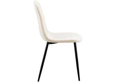 Chaise de salle à manger Baxter en velours blanc crème