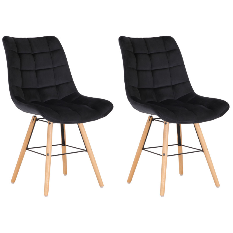 Ensemble de 2 chaises Leni en velours noir