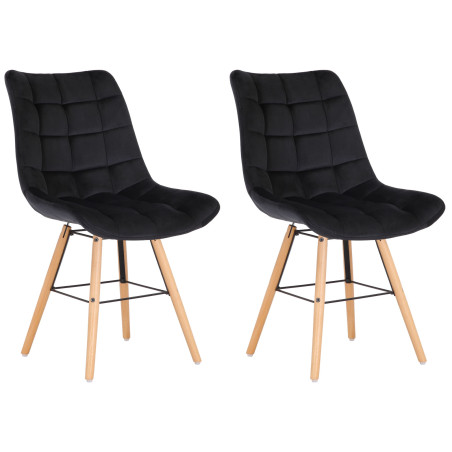 Ensemble de 2 chaises Leni en velours noir