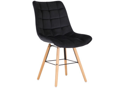 Ensemble de 2 chaises Leni en velours noir