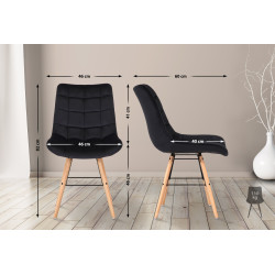 Ensemble de 2 chaises Leni en velours noir