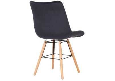 Ensemble de 2 chaises Leni en velours noir