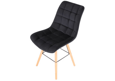 Ensemble de 2 chaises Leni en velours noir