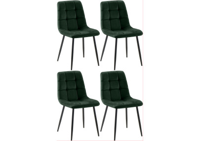 Ensemble de 4 chaises de salle à manger vert Antibes