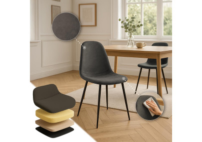 Ensemble de 4 chaises de salle à manger Napier, similicuir, noires