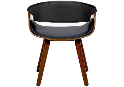 Chaise de salle à manger Foley, similicuir, noyer/noir