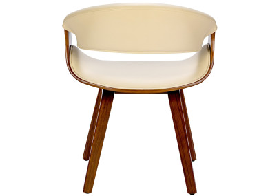 Chaise de salle à manger Foley, similicuir, noyer/crème