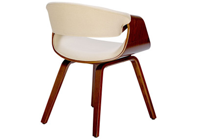 Chaise de salle à manger Foley, tissu noyer/crème