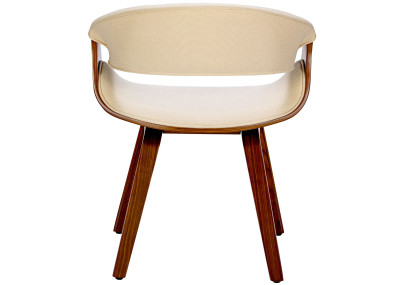 Chaise de salle à manger Foley, tissu noyer/crème