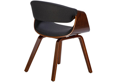 Chaise de salle à manger Foley, tissu noyer/noir