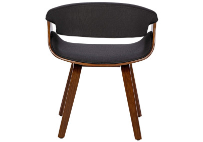 Chaise de salle à manger Foley, tissu noyer/noir