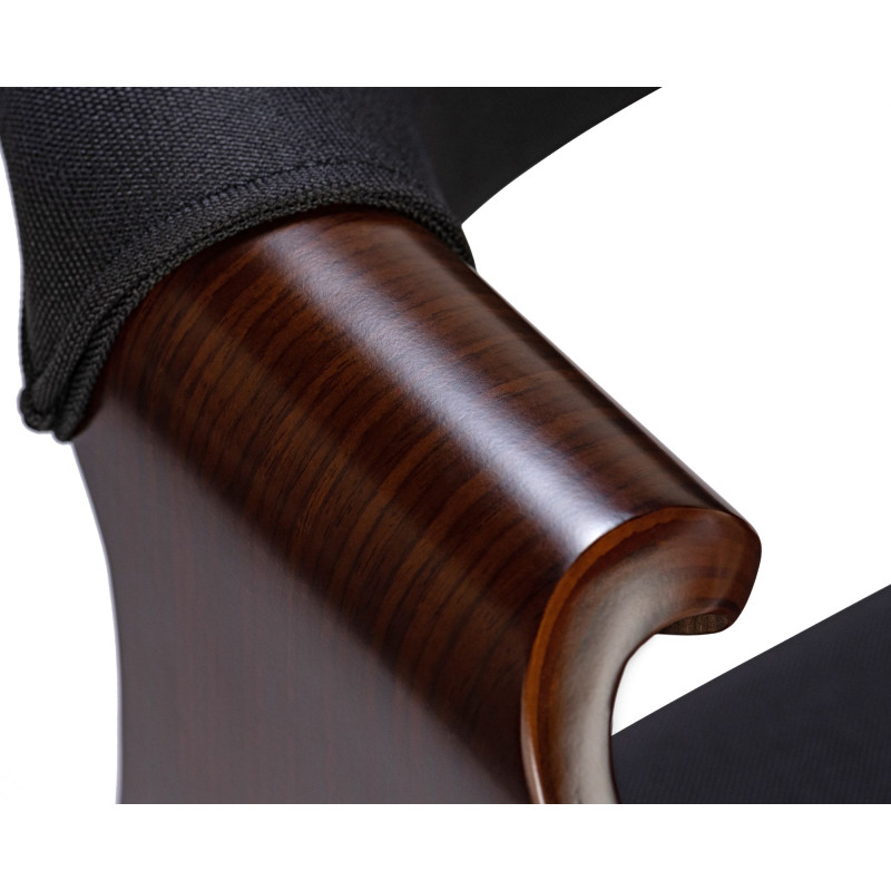 Chaise de salle à manger Foley, tissu noyer/noir