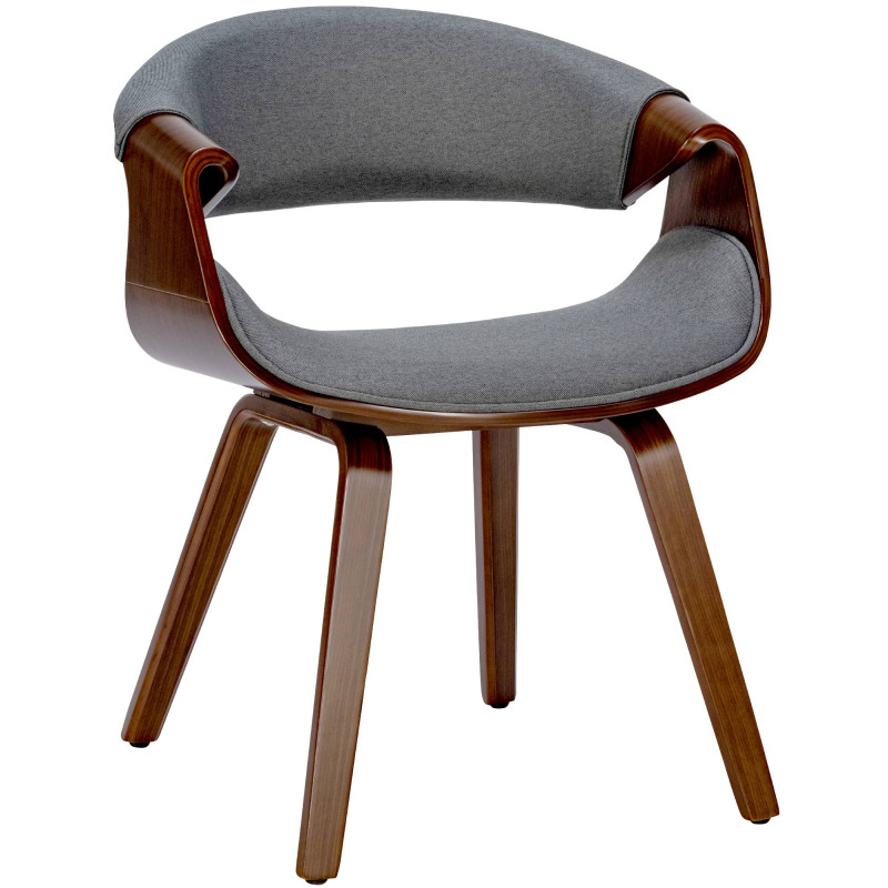 Chaise de salle à manger Foley, tissu noyer/gris