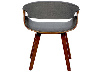 Chaise de salle à manger Foley, tissu noyer/gris