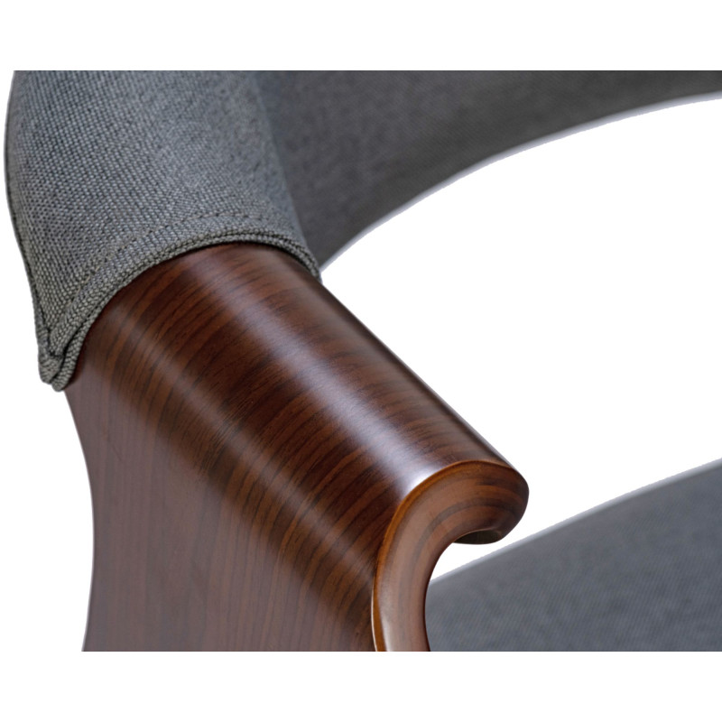 Chaise de salle à manger Foley, tissu noyer/gris