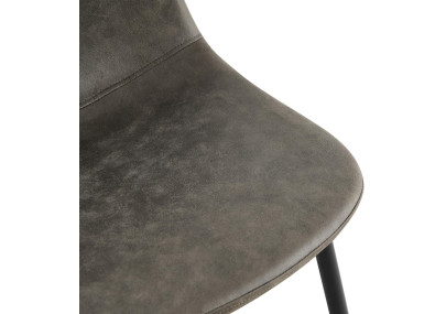 Ensemble de 4 chaises de salle à manger Napier, similicuir, gris foncé