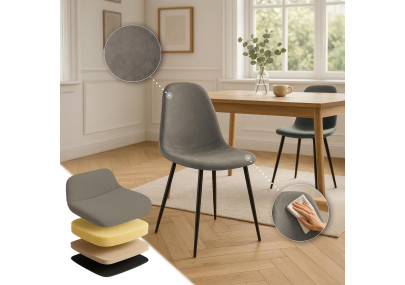 Ensemble de 4 chaises de salle à manger Napier, similicuir, gris foncé