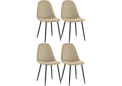Ensemble de 4 chaises de salle à manger Napier en tissu taupe