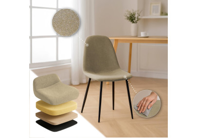 Ensemble de 4 chaises de salle à manger Napier en tissu taupe