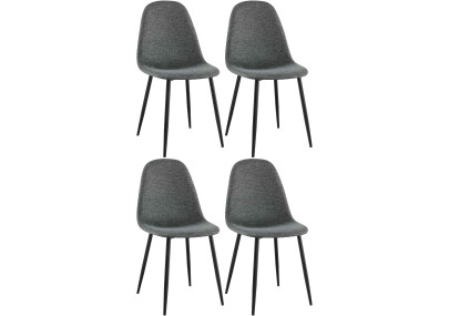 Ensemble de 4 chaises de salle à manger Napier, tissu gris