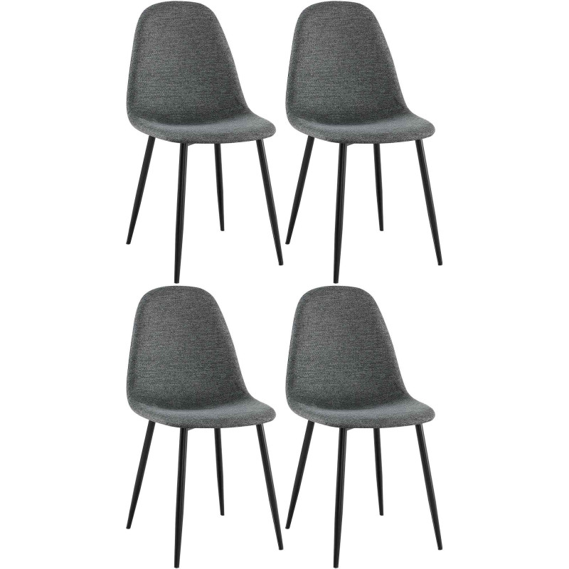 Ensemble de 4 chaises de salle à manger Napier, tissu gris