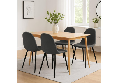 Ensemble de 4 chaises de salle à manger Napier, tissu gris