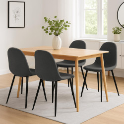 Ensemble de 4 chaises de salle à manger Napier, tissu gris