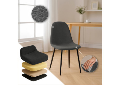 Ensemble de 4 chaises de salle à manger Napier, tissu gris