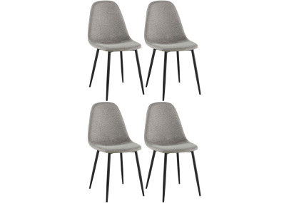 Ensemble de 4 chaises de salle à manger Napier, tissu gris clair