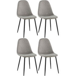 Ensemble de 4 chaises de salle à manger Napier, tissu gris clair