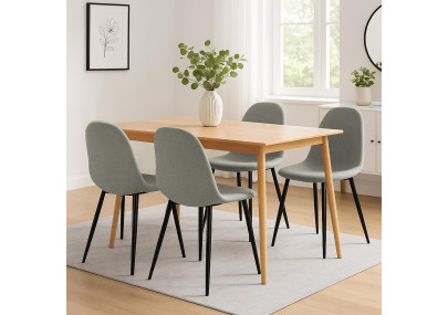 Ensemble de 4 chaises de salle à manger Napier, tissu gris clair