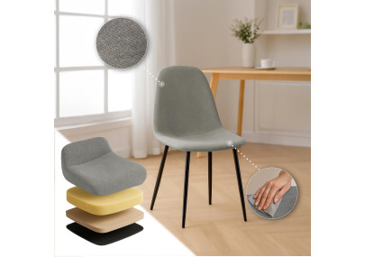 Ensemble de 4 chaises de salle à manger Napier, tissu gris clair