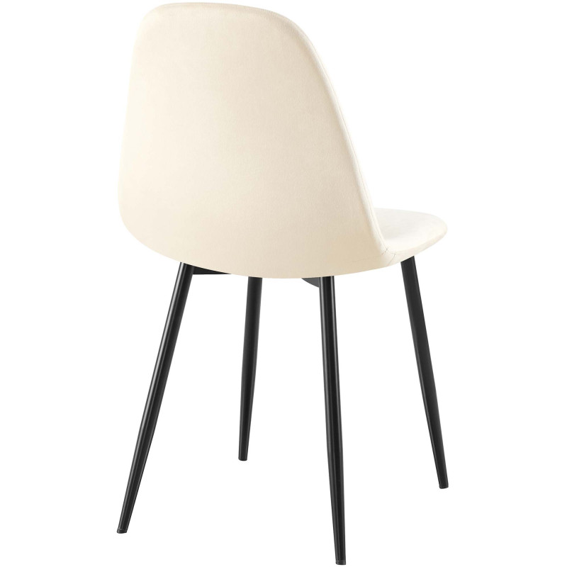Ensemble de 4 chaises de salle à manger Napier en velours crème