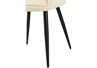Chaise de salle à manger Boise en velours crème