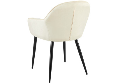 Chaise de salle à manger Boise en velours crème