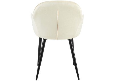 Chaise de salle à manger Boise en velours crème