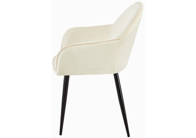 Chaise de salle à manger Boise en velours crème